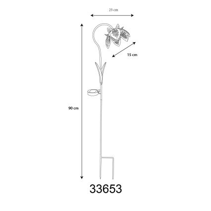 Globo - Lampada solare LED 3,2V IP44 200 mAh a forma di fiore