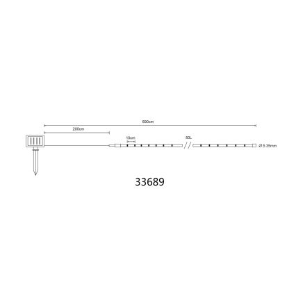 Globo - Catena luminosa solare LED/1,2V IP44 4,9 m 600 mAh