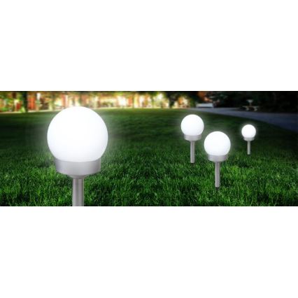 Globo - SET 3x Lampada LED solare LED/0,06W/3V 4000K diametro 10 cm IP44