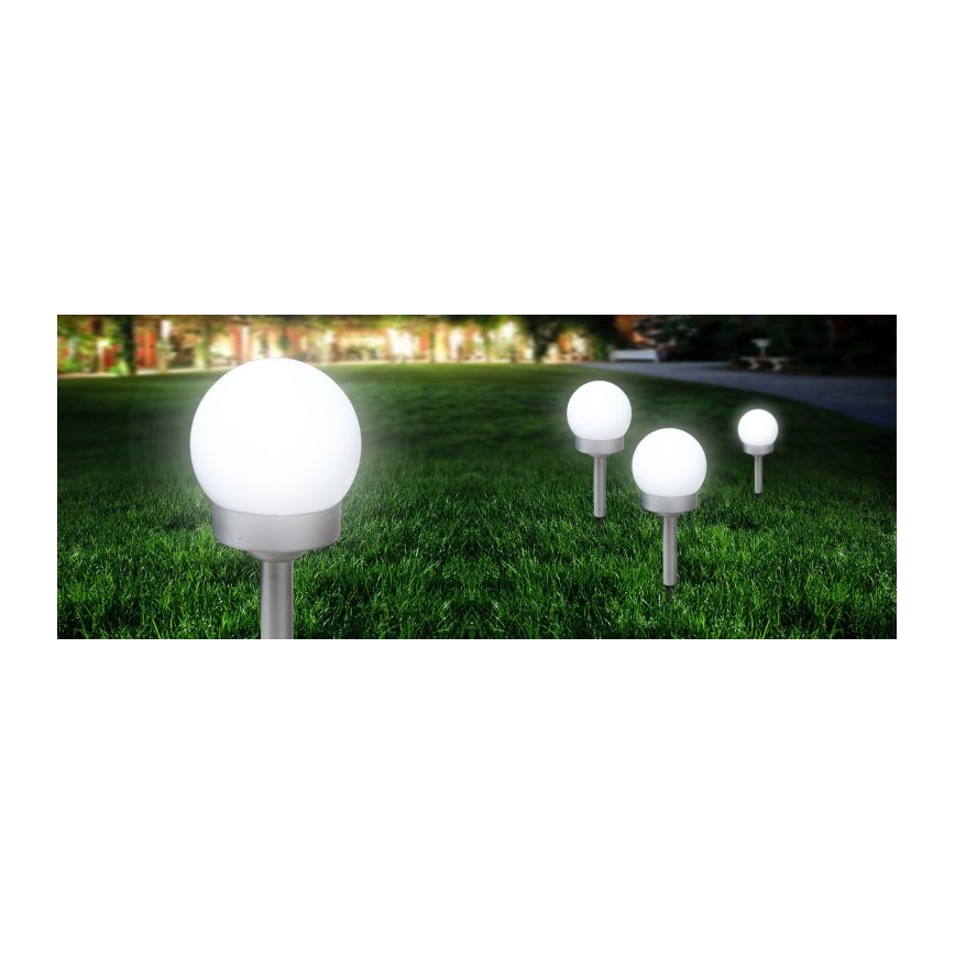 Globo - SET 3x Lampada LED solare LED/0,06W/3V 4000K diametro 10 cm IP44
