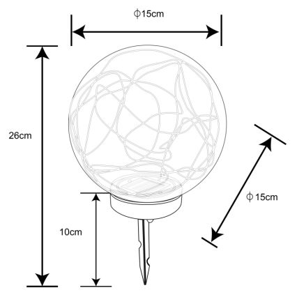 Globo - Lampada LED solare 20xLED/0,06W/1,2V diametro 15 cm IP44