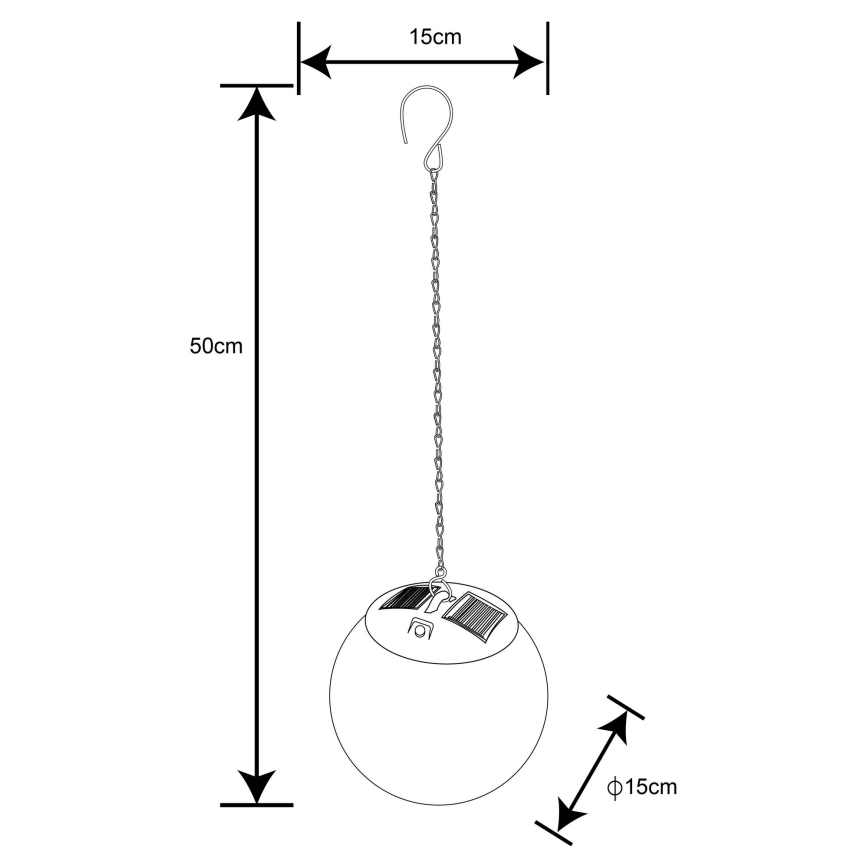 Globo 33805H - Lampadario solare a catena 20xLED/0,06W/1,2V d. 15 cm IP44 600 mAh