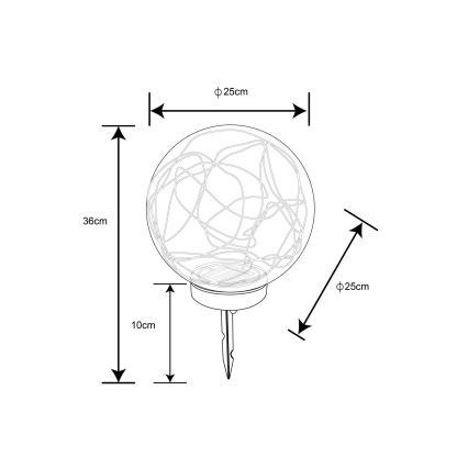 Globo - Luce solare 40xLED/0,06W/1,2V d. 25 cm IP44