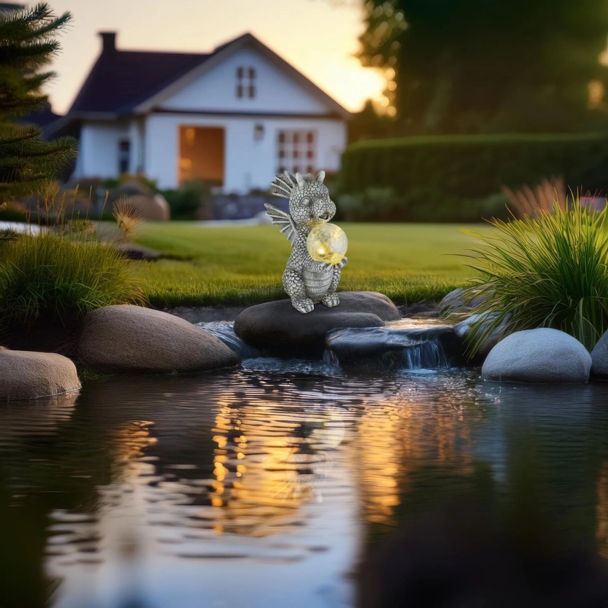 Globo - Decorazione solare LED LED/0,02W/3V IP44 drago 300 mAh