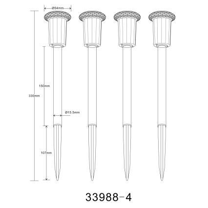 Globo - SET 4x Lampada LED solare LED/0,06W/1,2V IP44 100 mAh