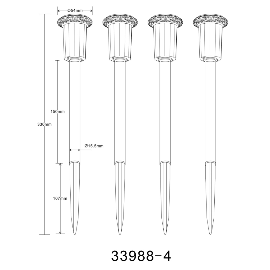 Globo - SET 4x Lampada LED solare LED/0,06W/1,2V IP44 100 mAh