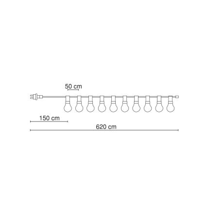 GLOBO 3400 - Illuminazione decorativa da esterno NIRVANA 10xE27/25W/230V