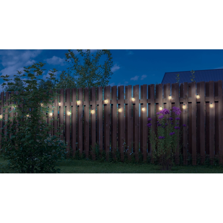 Globo - Catena decorativa da esterno LED 10xLED/0,27W/230V 7,5 m IP44 nero