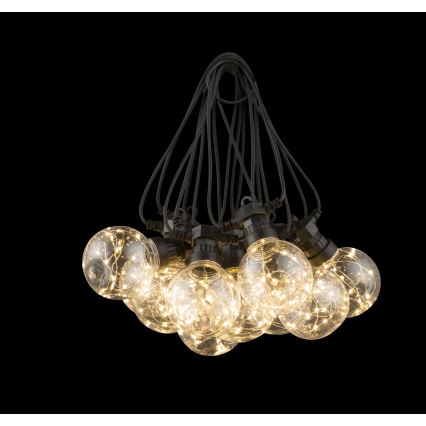 Globo - Catena decorativa da esterno LED 10xLED/0,27W/230V 7,5 m IP44 nero