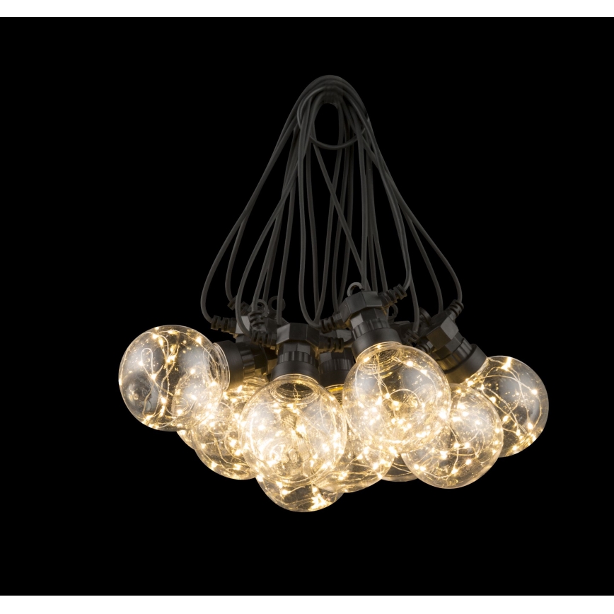 Globo - Catena decorativa da esterno LED 10xLED/0,27W/230V 7,5 m IP44 nero