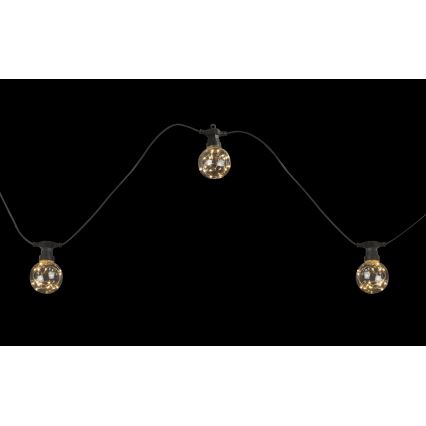 Globo - Catena decorativa da esterno LED 10xLED/0,27W/230V 7,5 m IP44 nero