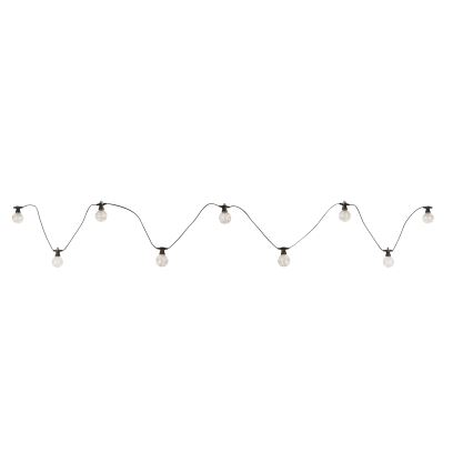 Globo - Catena decorativa da esterno LED 10xLED/0,27W/230V 7,5 m IP44 nero