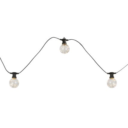 Globo - Catena decorativa da esterno LED 10xLED/0,27W/230V 7,5 m IP44 nero