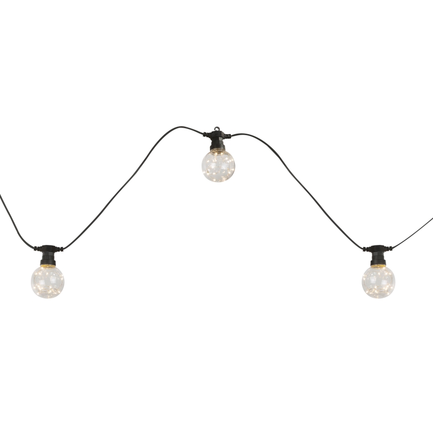 Globo - Catena decorativa da esterno LED 10xLED/0,27W/230V 7,5 m IP44 nero