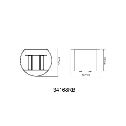 Globo - Applique da esterno 2xLED/3W/230V IP54 nero