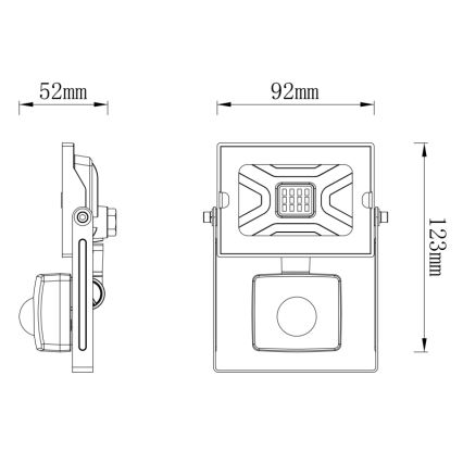 Globo - Riflettore LED con sensore LED/10W/230V IP44