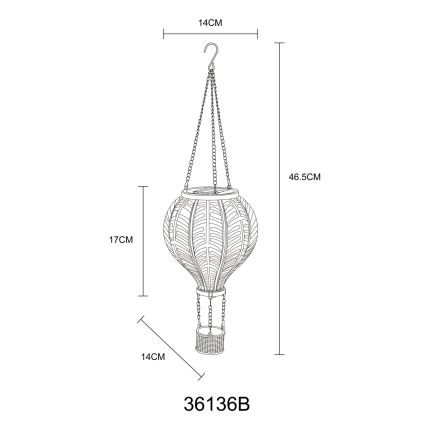 Globo - Decorazione solare a ciondolo 20xLED/0,5W/3V IP44 mongolfiera