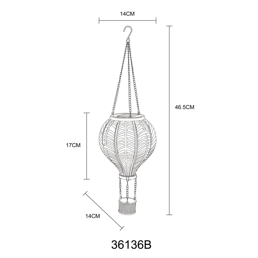 Globo - Decorazione solare a ciondolo 20xLED/0,5W/3V IP44 mongolfiera