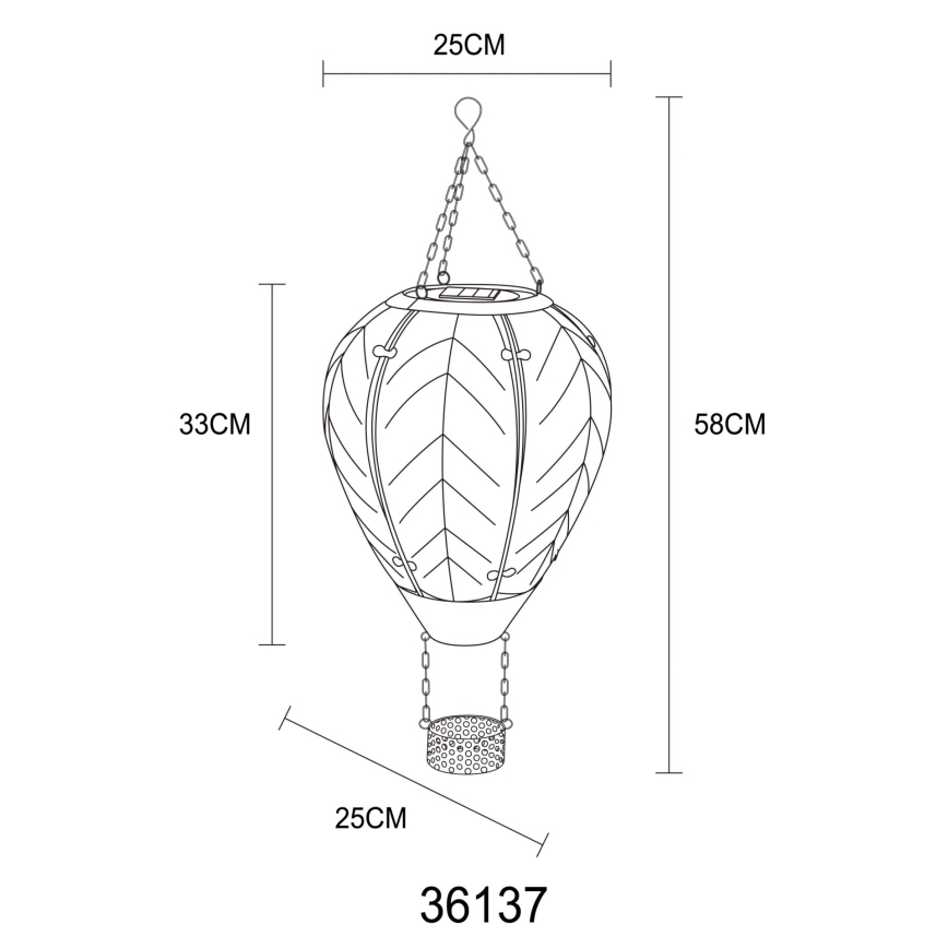 Globo - LED Decorazione solare a ciondolo 24xLED/0,2W/3V IP44 mongolfiera
