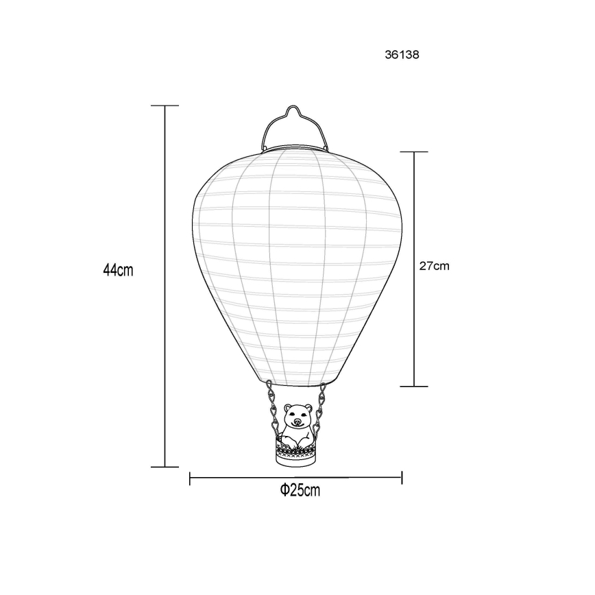 Globo - LED Decorazione solare a ciondolo 24xLED/0,06W/3V IP44 mongolfiera