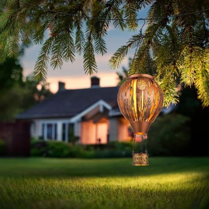 Globo - LED Decorazione solare a ciondolo 12xLED/0,02W/3V IP44 mongolfiera