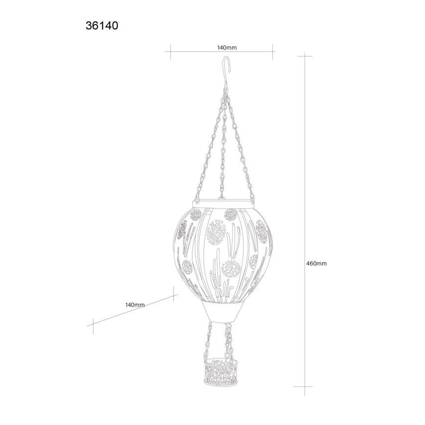 Globo - LED Decorazione solare a ciondolo 12xLED/0,02W/3V IP44 mongolfiera