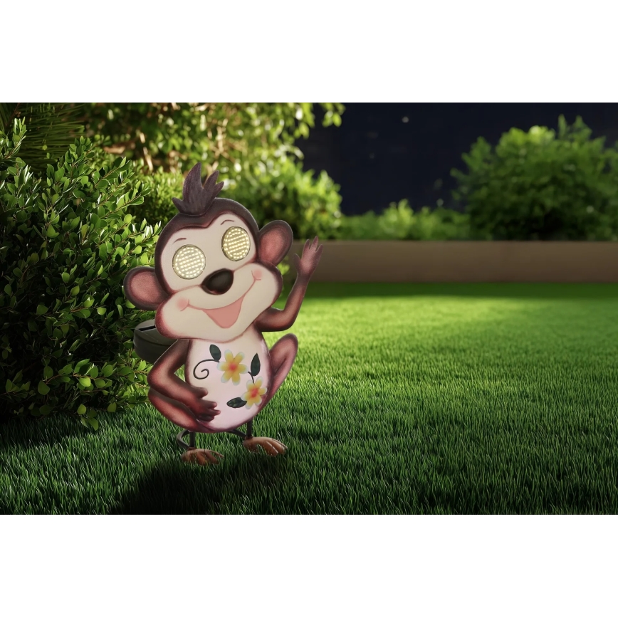 Globo - Lampada solare a LED, 104 LED / 3 V, IP44, batteria 300 mAh, design Scimmia