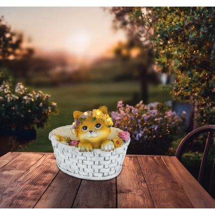 Globo - Lampada solare a LED 1,2 V IP44 300 mAh a forma di gatto