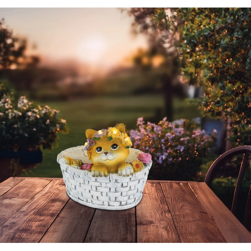 Globo - Lampada solare a LED 1,2 V IP44 300 mAh a forma di gatto