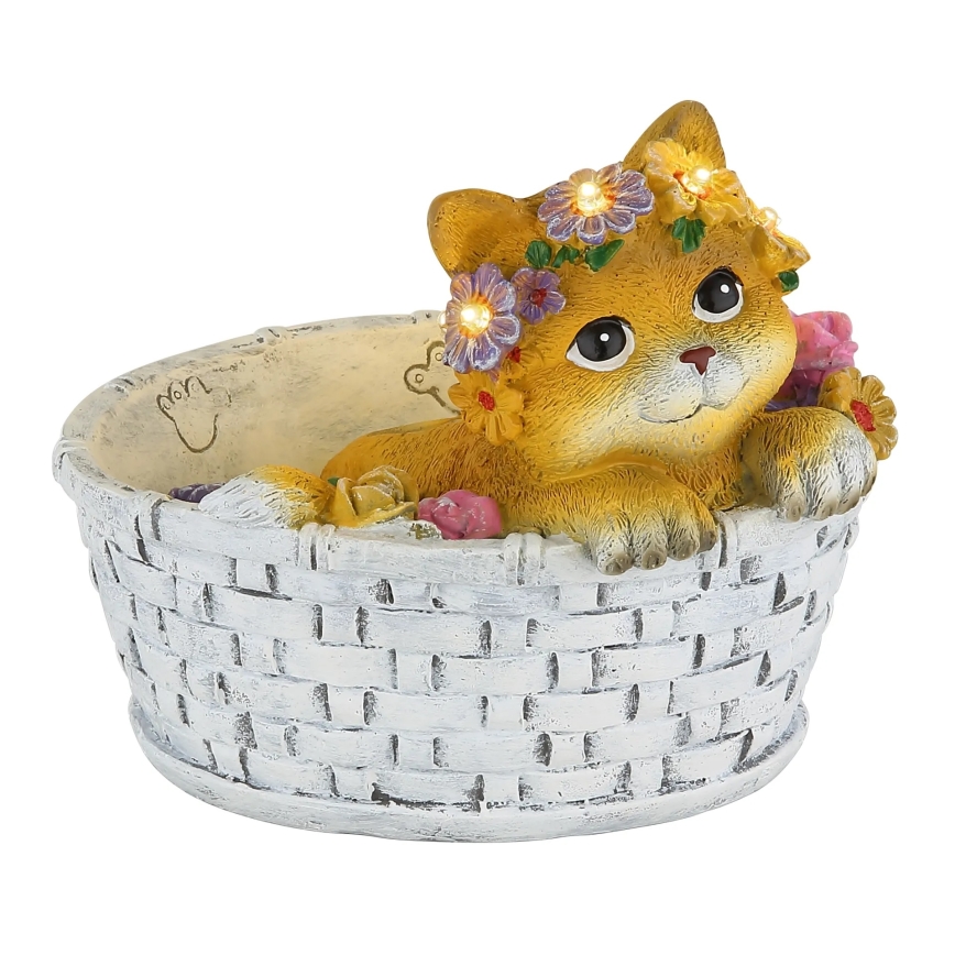 Globo - Lampada solare a LED 1,2 V IP44 300 mAh a forma di gatto