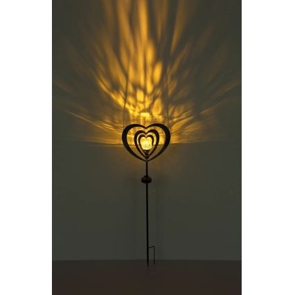 Globo - Lampada solare a LED 3V IP44 300 mAh, cuore argentato