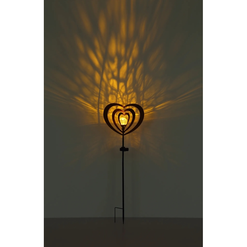 Globo - Lampada solare a LED/3V IP44 300 mAh cuore effetto ruggine