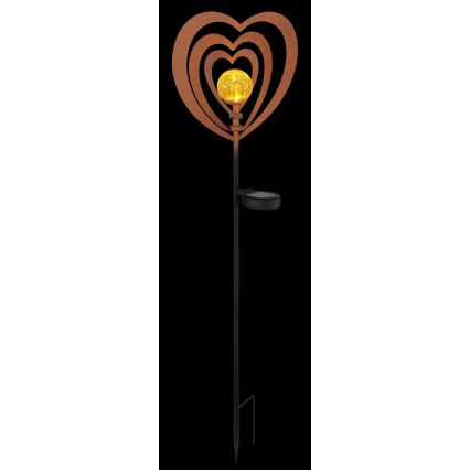 Globo - Lampada solare a LED/3V IP44 300 mAh cuore effetto ruggine
