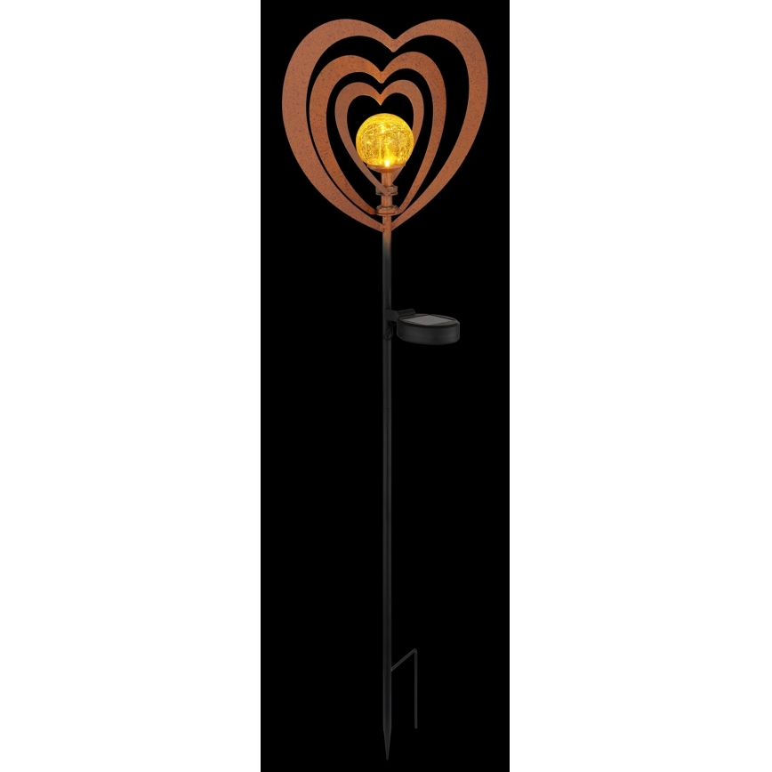 Globo - Lampada solare a LED/3V IP44 300 mAh cuore effetto ruggine