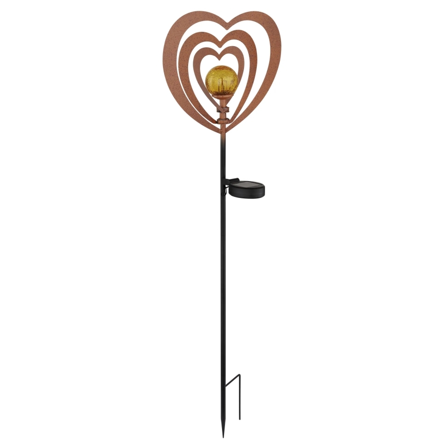 Globo - Lampada solare a LED/3V IP44 300 mAh cuore effetto ruggine