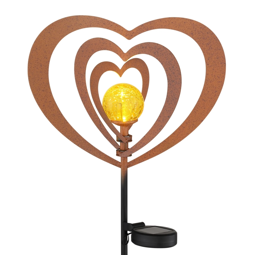 Globo - Lampada solare a LED/3V IP44 300 mAh cuore effetto ruggine