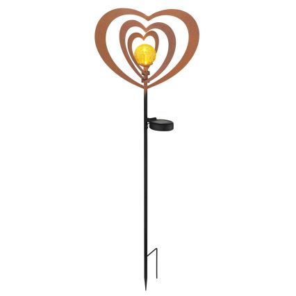 Globo - Lampada solare a LED/3V IP44 300 mAh cuore effetto ruggine