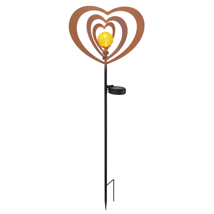 Globo - Lampada solare a LED/3V IP44 300 mAh cuore effetto ruggine