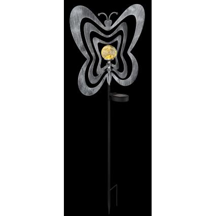 Globo - Lampada solare a LED LED/3V IP44 300 mAh farfalla argentata