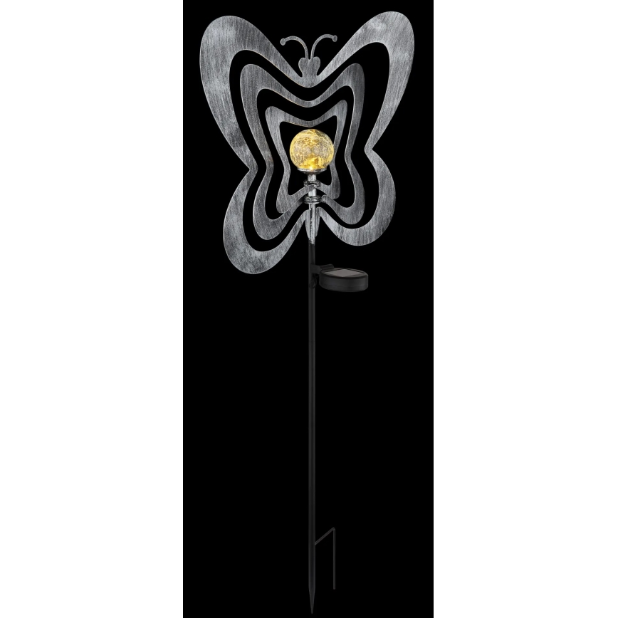 Globo - Lampada solare a LED LED/3V IP44 300 mAh farfalla argentata