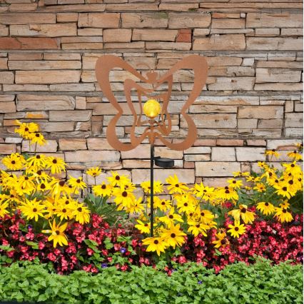 Globo - LED Lampada solare LED/3V IP44 300 mAh farfalla color ruggine