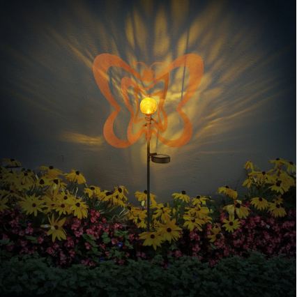 Globo - LED Lampada solare LED/3V IP44 300 mAh farfalla color ruggine