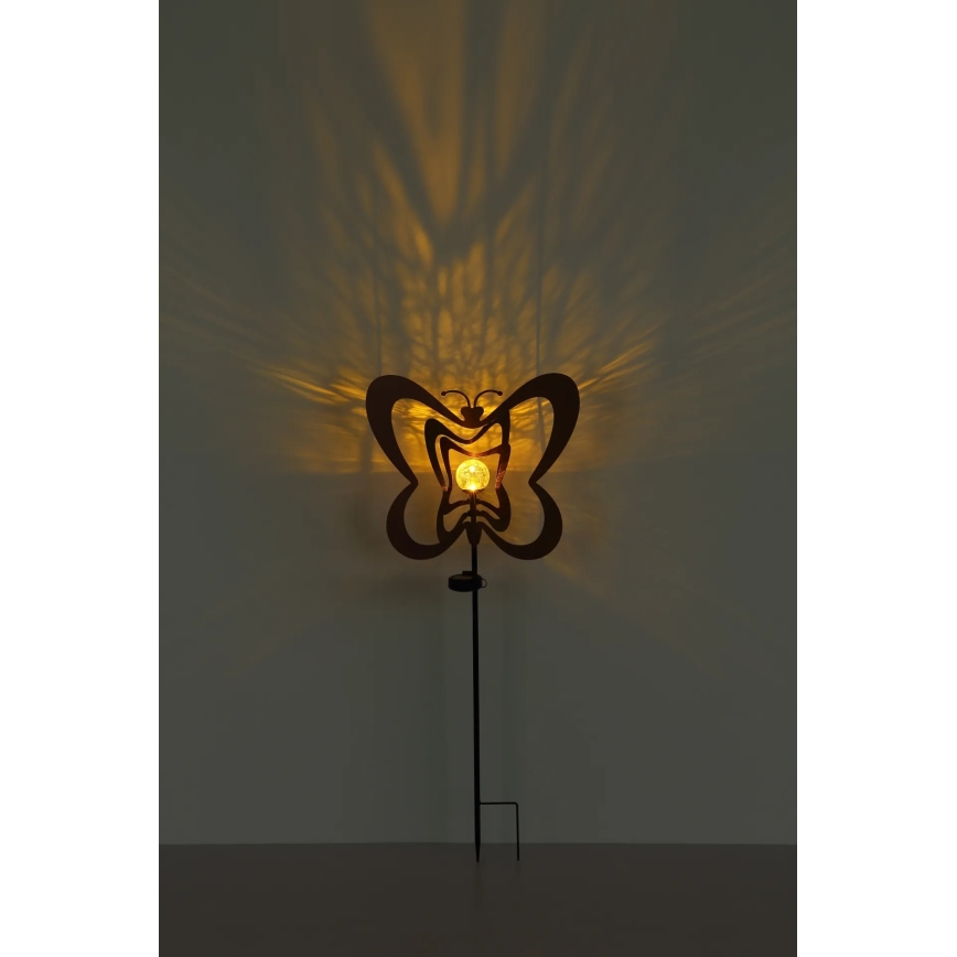 Globo - LED Lampada solare LED/3V IP44 300 mAh farfalla color ruggine