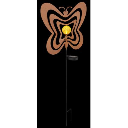 Globo - LED Lampada solare LED/3V IP44 300 mAh farfalla color ruggine