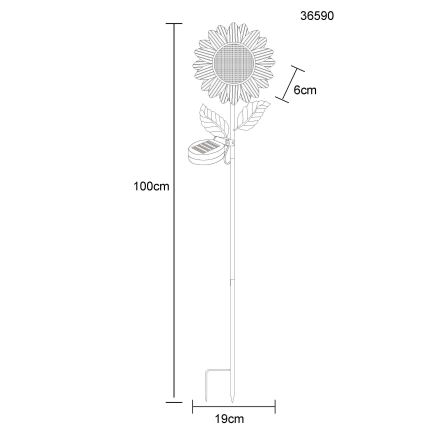 Globo - Lampada solare a LED 200xLED/3V IP44 600 mAh a forma di fiore