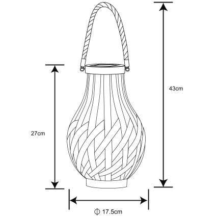 Globo - Lampada solare a LED LED/0,06W/3V IP44 bambù