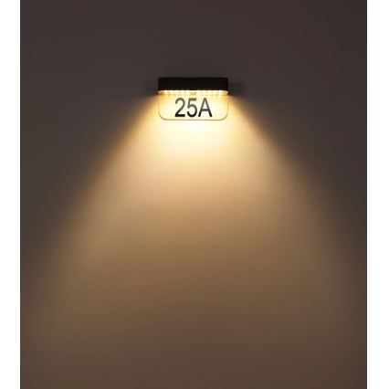 Globo - Numero civico solare a LED LED/6W/3,7V IP54 1800 mAh