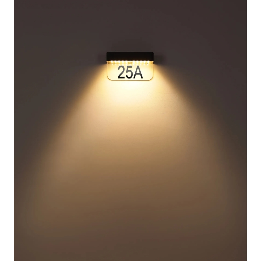 Globo - Numero civico solare a LED LED/6W/3,7V IP54 1800 mAh