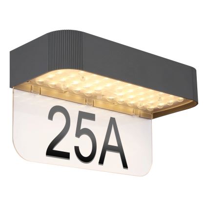 Globo - Numero civico solare a LED LED/6W/3,7V IP54 1800 mAh