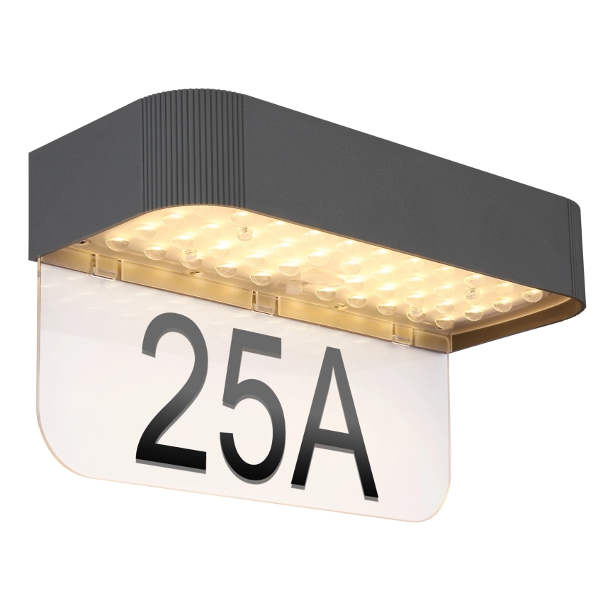 Globo - Numero civico solare a LED LED/6W/3,7V IP54 1800 mAh